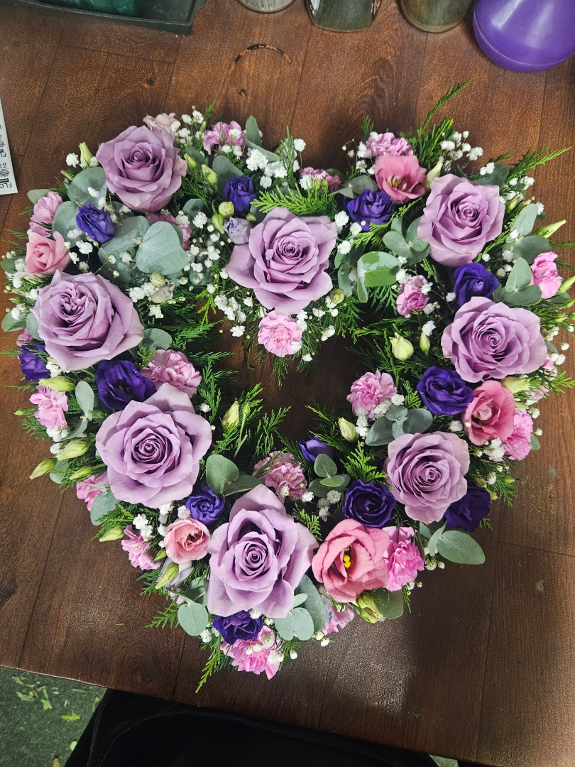 Lilac rose open heart